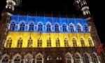 Мэрию в городе Лёвен (Бельгия) подсветили в цвета флага Украины