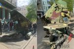 В центре Киева можно увидеть подбитую российскую технику в виде экспозиции
