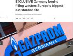 Германия начала заполнение крупнейшего в Западной Европе газохранилища Реден, оставленного российским «Газпромом»