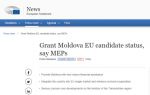 В Европарламенте призывают предоставить Молдове статус кандидата в члены ЕС