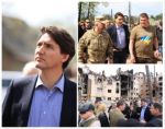 Премьер-министр Канады Джастин Трюдо посетил Ирпень вблизи Киева, сообщает городской голова Александр Маркушин