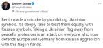 Реакция главы МИДа Украины Кулебы на запрет украинской символики властями Берлина