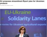 ЕС предлагает упрощенный план экспорта украинской продукции, сообщила в пресс-релизе комиссар ЕС по транспорту Адина Валеан