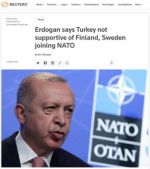 Турецкий президент Эрдоган объяснил свое нежелание видеть Швецию и Финляндию в НАТО