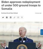 Президент США Джо Байден утвердил возвращение в Сомали американского военного контингента численностью около 500 военнослужащих