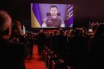 Президент Украины Владимир Зеленский выступил в прямом эфире во время церемонии открытия 75-го Каннского кинофестиваля