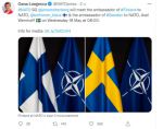 Генсек НАТО Йенс Столтенберг встретится с послами Финляндии и Швеции при Альянсе, которые официально передадут ему заявку своих стран на вступление в НАТО