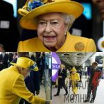Королева Елизавета II после долгой паузы с публичными выходами появилась в желтом пальто и шляпке, украшенной синими цветами