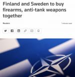 Финляндия и Швеция будут вместе закупать переносное огнестрельное оружие и противотанковые средства, сообщило в среду министерство обороны Финляндии