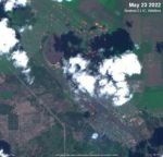 Спутниковый снимок NASA, на котором можно увидеть масштабы боестолкновений в Лимане Донецкой области