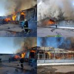 Утром 24 мая в результате попадания российского снаряда вспыхнуло одно из торговых заведений на территории Дергачевской громады в Харьковском районе области
