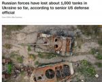 Российские войска на сегодня потеряли в Украине около 1000 танков, пишет CNN со ссылкой на высокопоставленного представителя Минобороны США