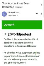 Крупнейшая мировая биржа для фрилансеров «Upwork» закрыла доступ для пользователей в России и Беларуси