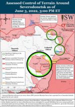 Американский Институт изучения войны (ISW): Украинские военные продолжают проводить локальные контратаки в Северодонецке
