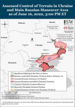 Российские войска провели безуспешные наступательные операции к северо-западу от Славянска, а украинские войска возобновили подготовку к контрнаступлению к западу от Изюма, - американский Институт изучения войны