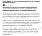 Россия перебросила на Донбасс до 20 тысяч наемников из Сирии, Ливии