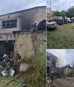 В Харькове россияне обстреляли предприятие в Немышлянском районе, в результате попадания боеприпаса начался пожар, три человека получили ранения