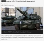 Чехия будет ремонтировать украинские танки и бронетранспортеры, поврежденные во время войны