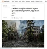 Украинские войска отошли из разрушенного Северодонецка в направлении Лисичанска