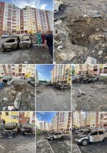 Последствия удара по жилому району Салтовка в Харькове. Видео