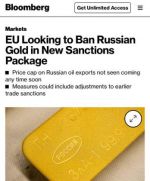 Евросоюз разрабатывает новые санкции в отношении России, которые затронут российское золото