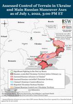 Американский институт войны (ISW): Российские военные продолжают попытки окружить Лисичанск, в России началась скрытая мобилизация экономики