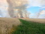 В Харьковской области из-за обстрела РФ вспыхнуло пшеничное поле, сообщило облуправление ГСЧС Харьковской области