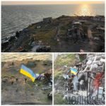 Украинские военные установили флаг Украины на острове Змеиный. Видео