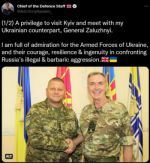 Глава Вооруженных сил Великобритании Тони Радакин встретился с Главнокомандующим ВСУ Валерием Залужным