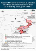 Институт изучения войны: Войска РФ провели неудачные наземные атаки к северу от Славянска и в районе Бахмута