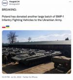 Польша передала украинской армии очередную крупную партию боевых машин БМП-1