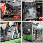 В Харькове россияне уничтожили 30 новых турецких автобусов Karsan и десятки троллейбусов. Последствия обстрелов депо показали коммунальщики