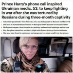 Украинская парамедик Юлия Паевская (Тайра), пробывшая три месяца в российском плену, рассказала, что после освобождения получила телефонный звонок от принца Гарри