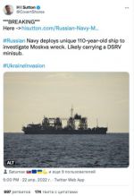 На поиски затонувшего крейсера «Москва» Россия отправила 110-летнее спасательное судно «Коммуна»