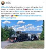 Министр обороны Словакии Ярослав Над сообщил, что первые четыре гаубицы Zuzana уже у украинских военных