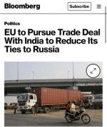 ЕС проведет переговоры с Индией, чтобы снизить ее торговую зависимость от РФ