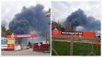 В Брянске (Россия) горит мясокомбинат. Фото от очевидцев